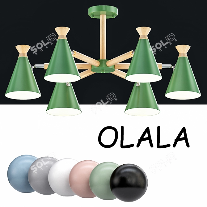 OLALA Designer Chandelier - Elegant Lighting Fixture 3D model image 1