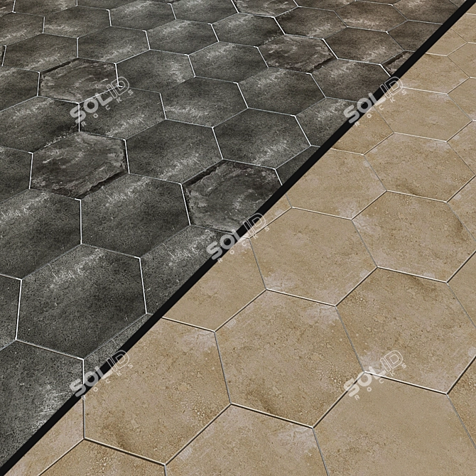 EQUIPE URBAN Hexagon Tiles: Unique and Stylish 3D model image 1