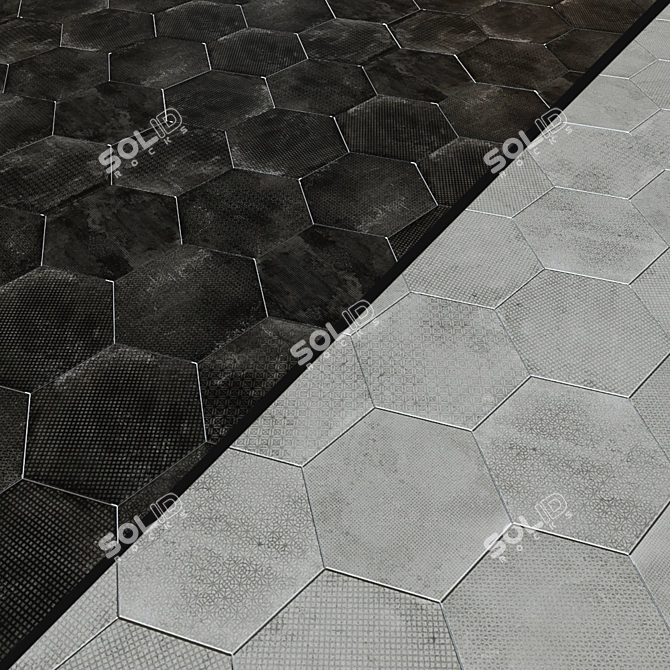 EQUIPE URBAN Hexagon Melange Porcelain Tile 3D model image 1