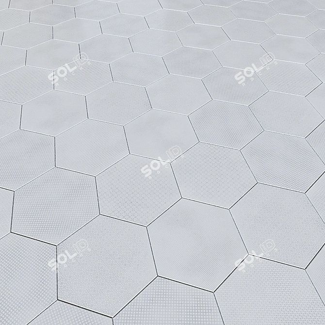 EQUIPE URBAN Hexagon Melange Porcelain Tile 3D model image 3