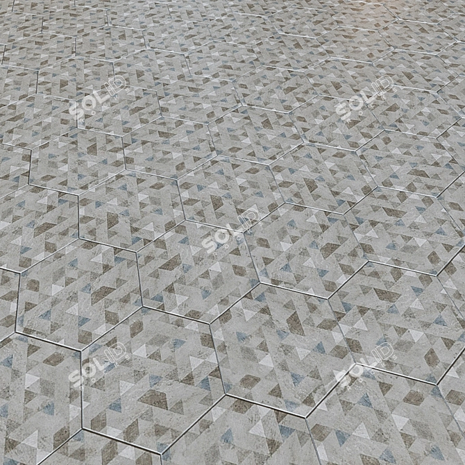 Hexagon Forest: Porcelain Tiles by EQUIPE URBAN 3D model image 2