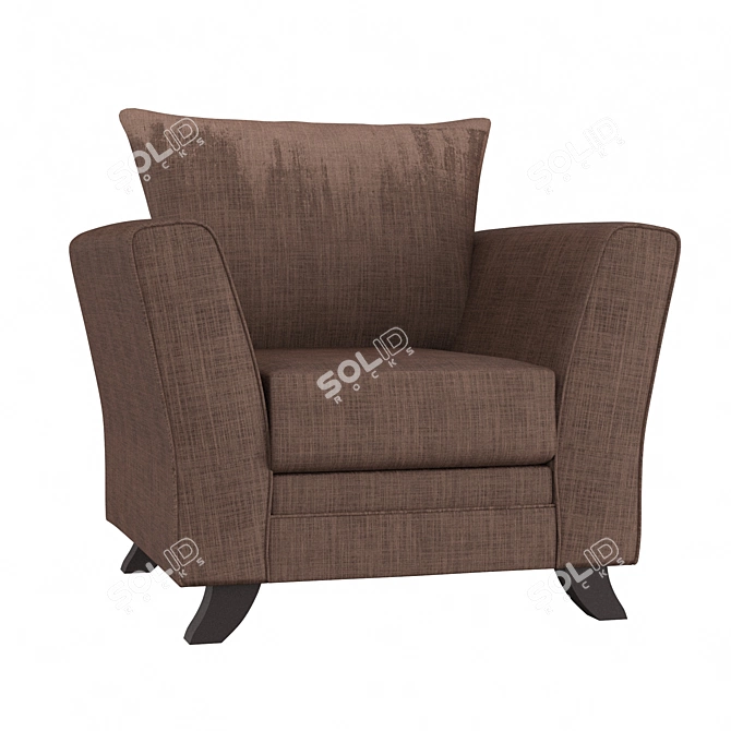 Elegant Velvet Armchair 3D model image 2