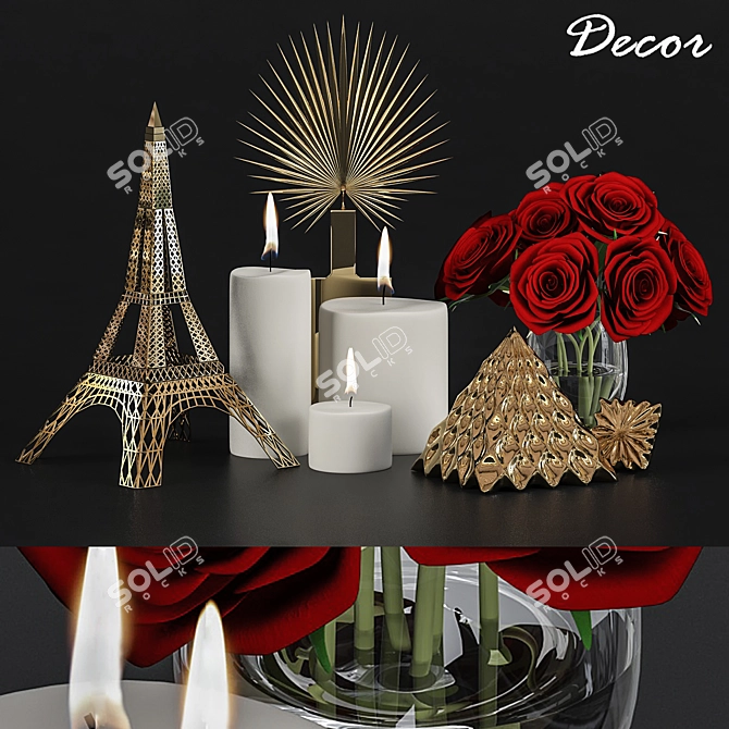 Elegant Interior Decor Set 3D model image 1