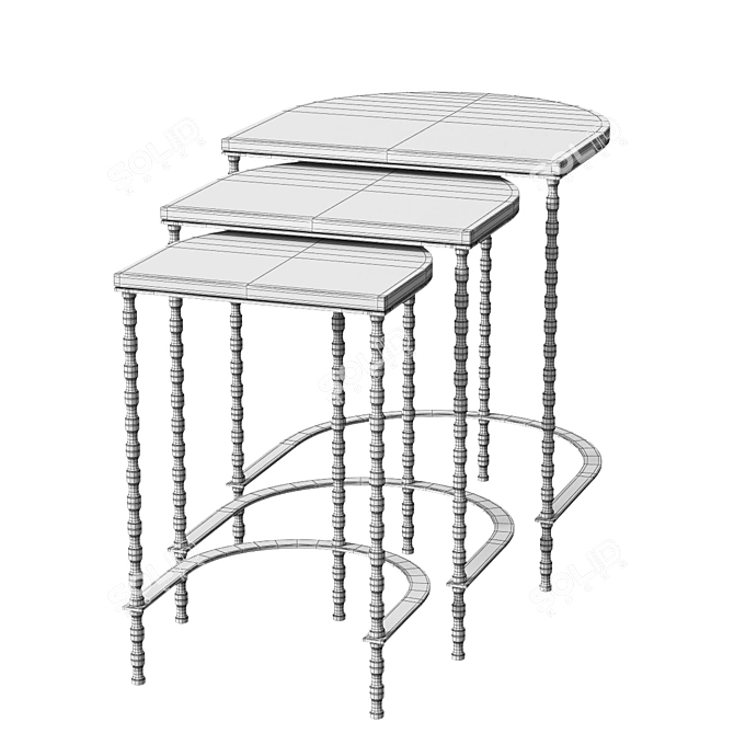 Sleek Alba Nesting Tables 3D model image 3