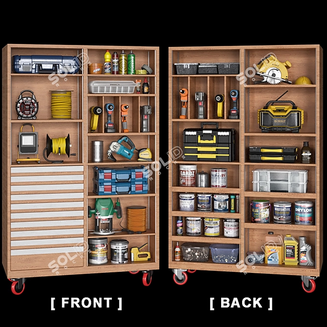 Essential Garage Tools Set 3D model image 1