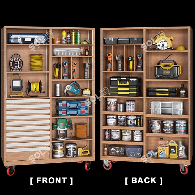 Essential Garage Tools Set 3D model image 4