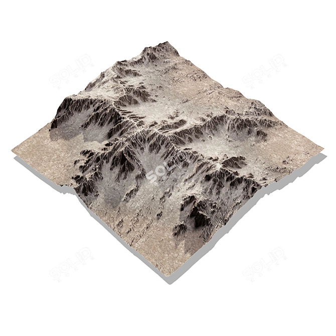 Canyon Peaks: High-Quality 3D Mountain Model 3D model image 1