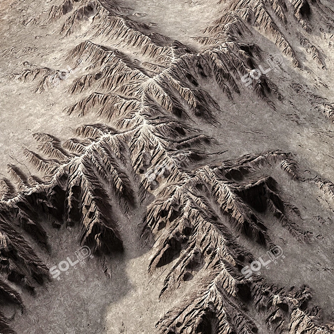 Canyon Peaks: High-Quality 3D Mountain Model 3D model image 2