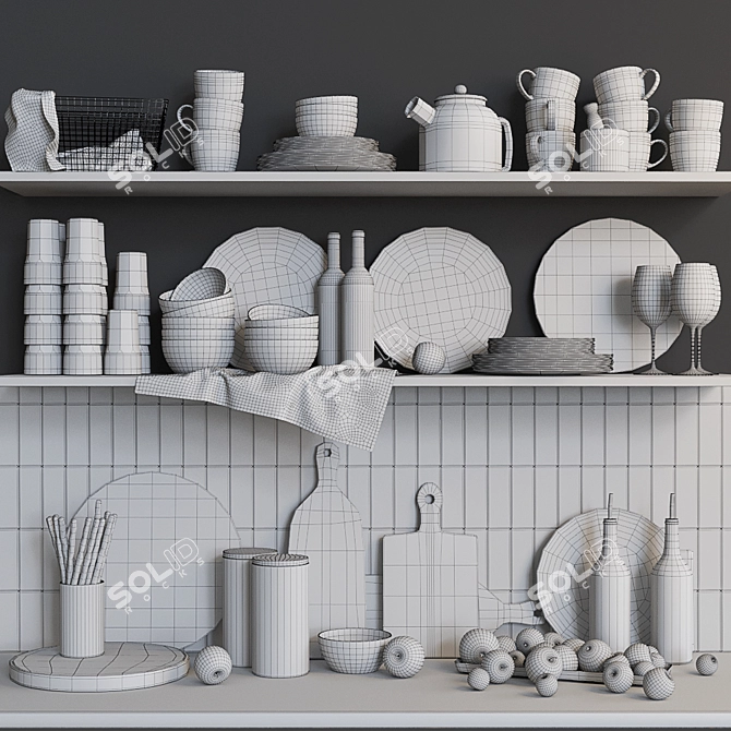 Kitchen Decor Set: Stylish and Functional 3D model image 3