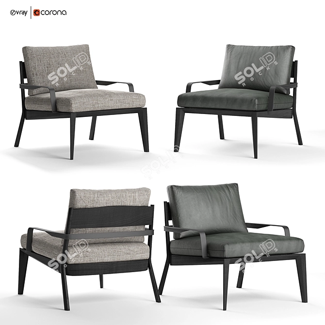 Eleganza Recliner: Viaggio Armchair 3D model image 1