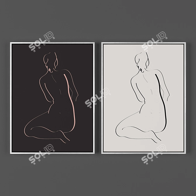  Metallic Frame Collection - Set of 2 Frames 3D model image 1