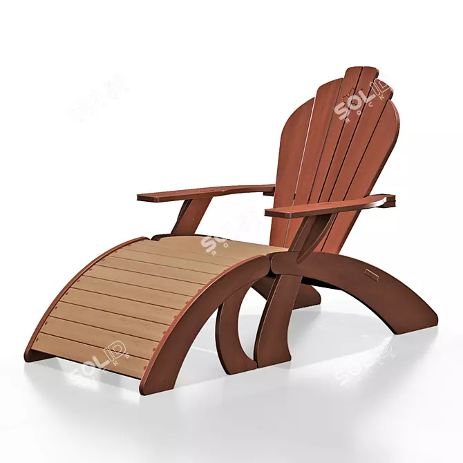 Adirondack Chair and Ottoman Set 3D model image 1