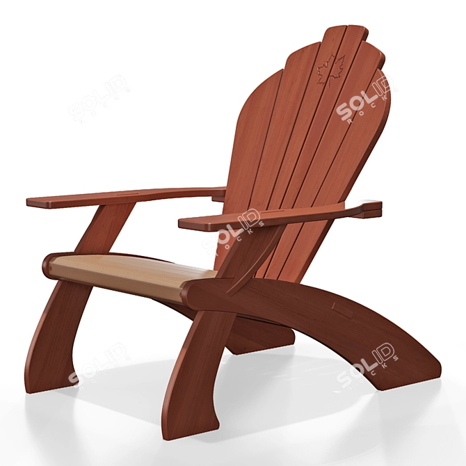 Adirondack Chair and Ottoman Set 3D model image 2