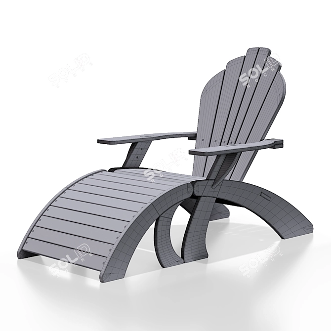 Adirondack Chair and Ottoman Set 3D model image 3