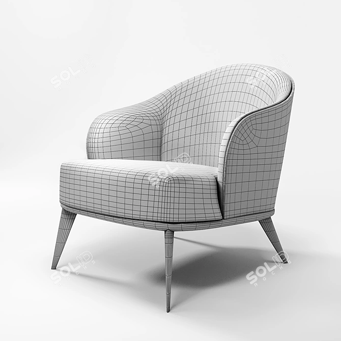 Elegant Convertible Sofa 3D model image 3