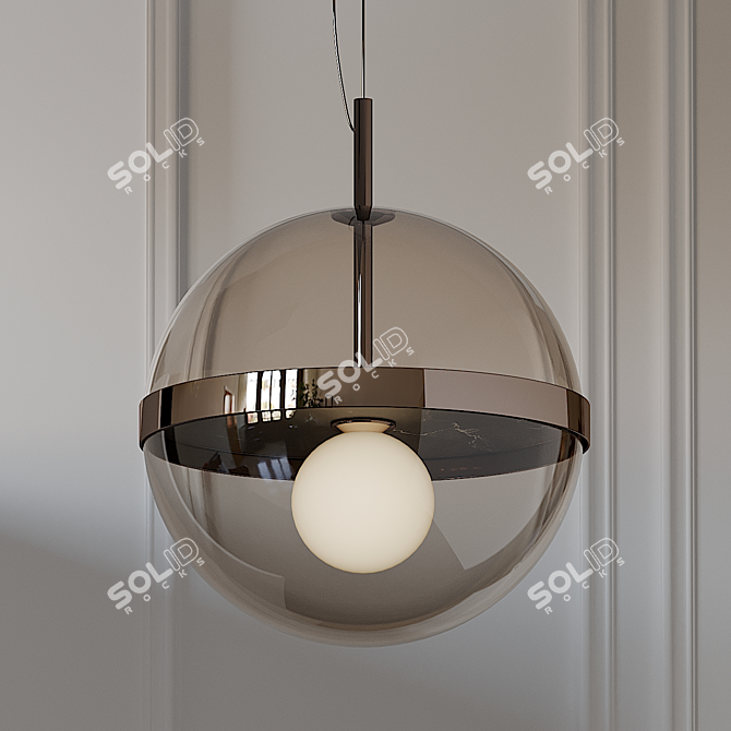 Firenze Blown Glass Pendant: Elegant Lighting Masterpiece 3D model image 1