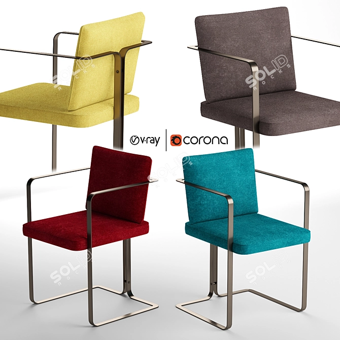 Elegant S2 Murena Armchair 3D model image 1