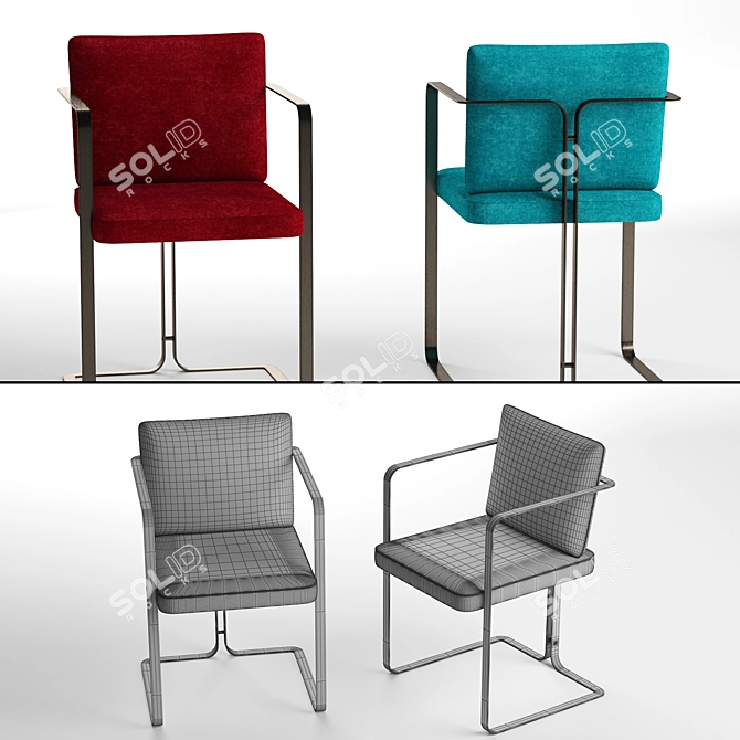 Elegant S2 Murena Armchair 3D model image 3