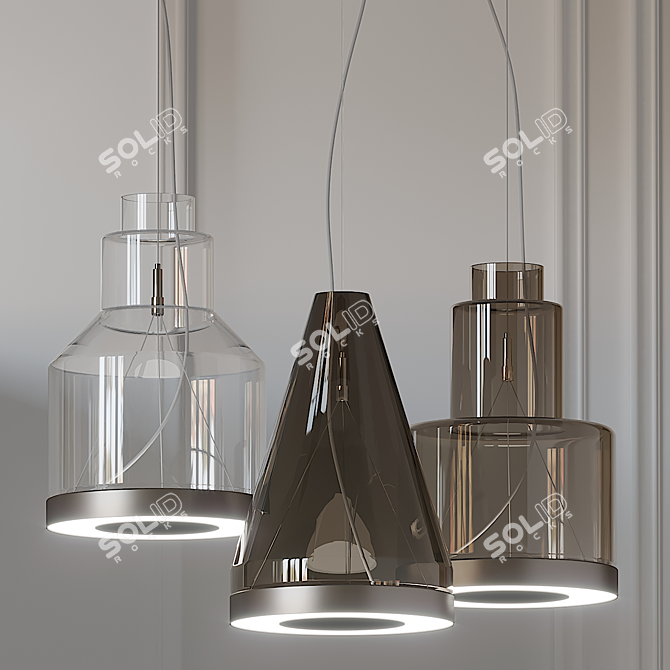 Elegant Medea SP2 Glass Pendant 3D model image 1