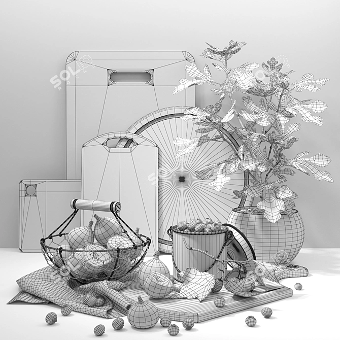 Fig Tree Vase: Elegant Decor Set 3D model image 3