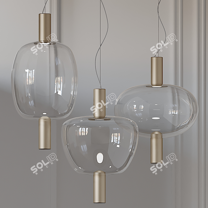 Italian Elegance: Vetreria Vistosi RIFLESSO Pendant. 3D model image 1