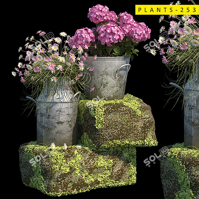 Heavy Mesh Plants 3D Model 3D model image 1