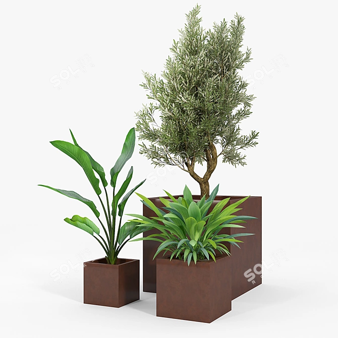 Elegant Lincoln Park Planter 3D model image 2