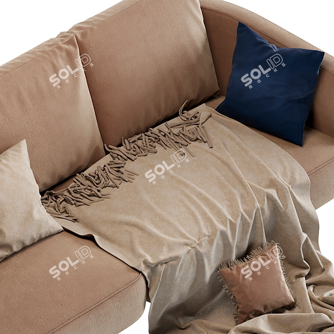 Luxury Velvet Sofa - Formitalia GIULIA 3D model image 2