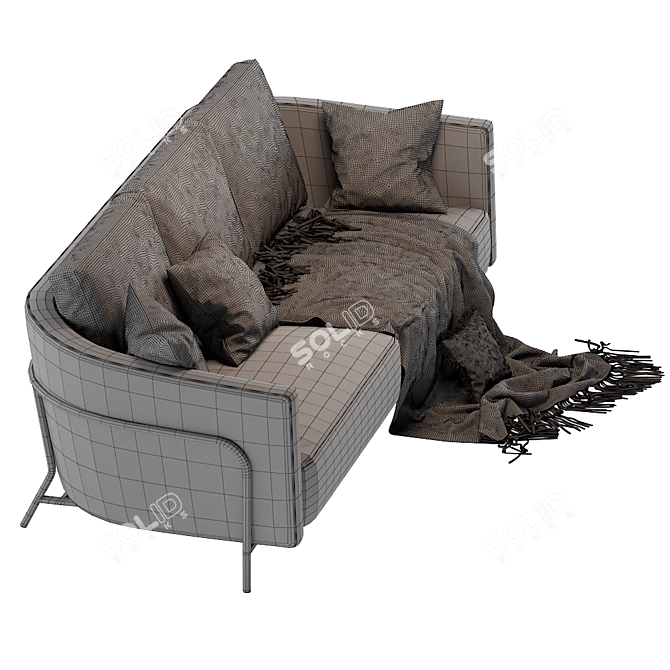 Luxury Velvet Sofa - Formitalia GIULIA 3D model image 3