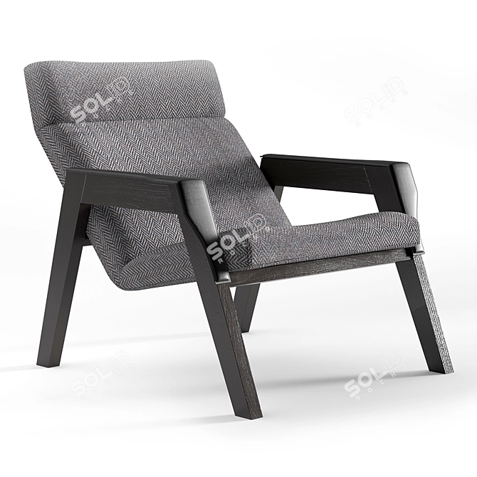 Vintage-inspired Minimal Armchair: Meroni & Colzani DORA 3D model image 1