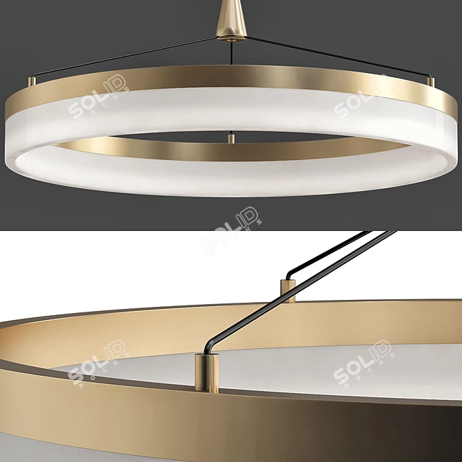 Elegant Gold Pendant Chandelier 3D model image 1