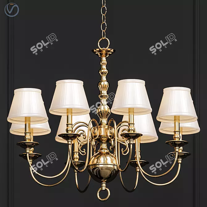 Glowing Elegance: Chandelier Bourbon 3D model image 1