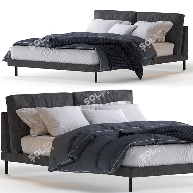 Elegant Alivar Bed for a Lady 3D model image 1