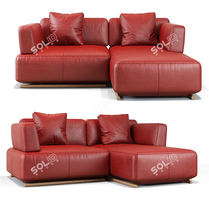 Natuzzi Cava 2 - Sleek Design Sofa 3D model image 2