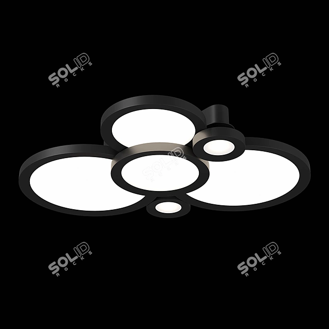 Breve Lightstar: Stylish Black LED Ceiling Chandelier 3D model image 2