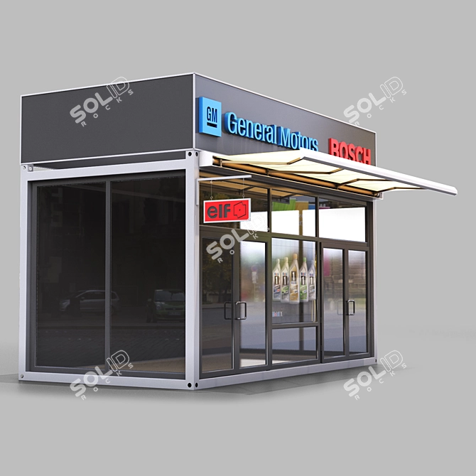 Versatile 4-Piece Kiosk Set 3D model image 2