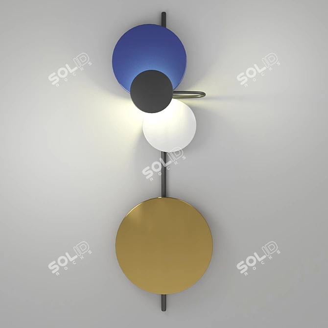 Sur 40.9839: Art-Deco Metal Pendant Light 3D model image 1