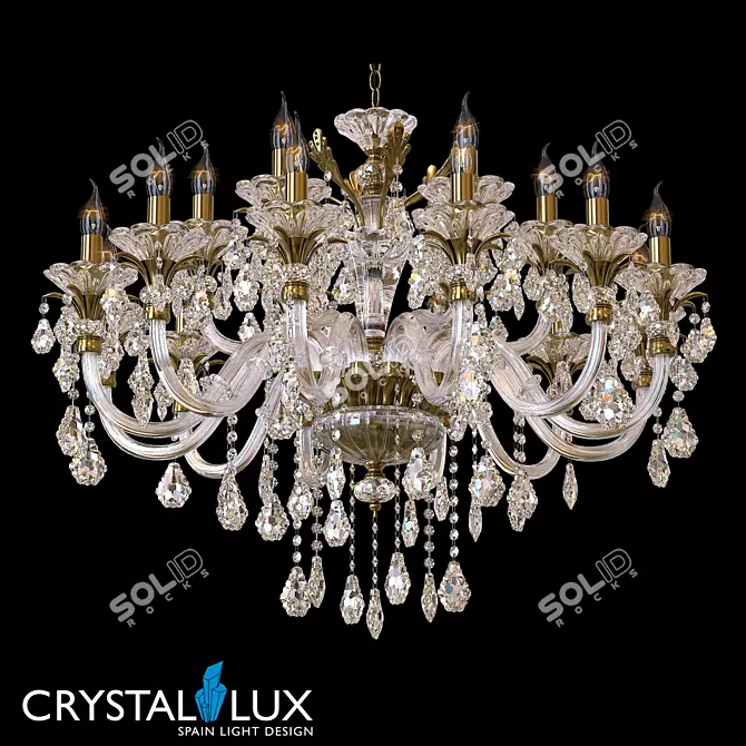 Elegant Alicante SP12+6 Chandelier 3D model image 1