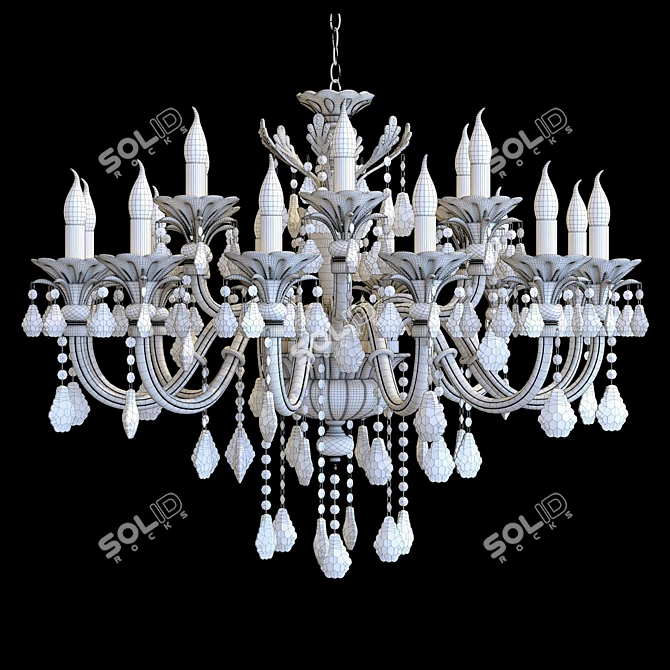 Elegant Alicante SP12+6 Chandelier 3D model image 2