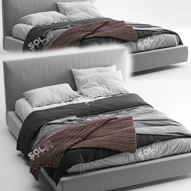 Richard Bed: Italian Elegance for Dreamy Comfort 3D model image 2