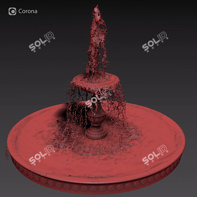 Elegant 3D Classic Fountain 3D model image 4