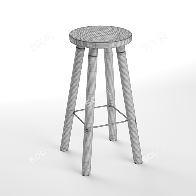 Elegant Partridge Bar Stool 3D model image 3