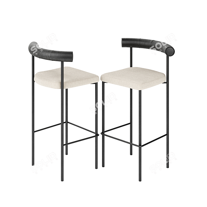 Kashmir Barstool: Sleek Design 3D model image 3