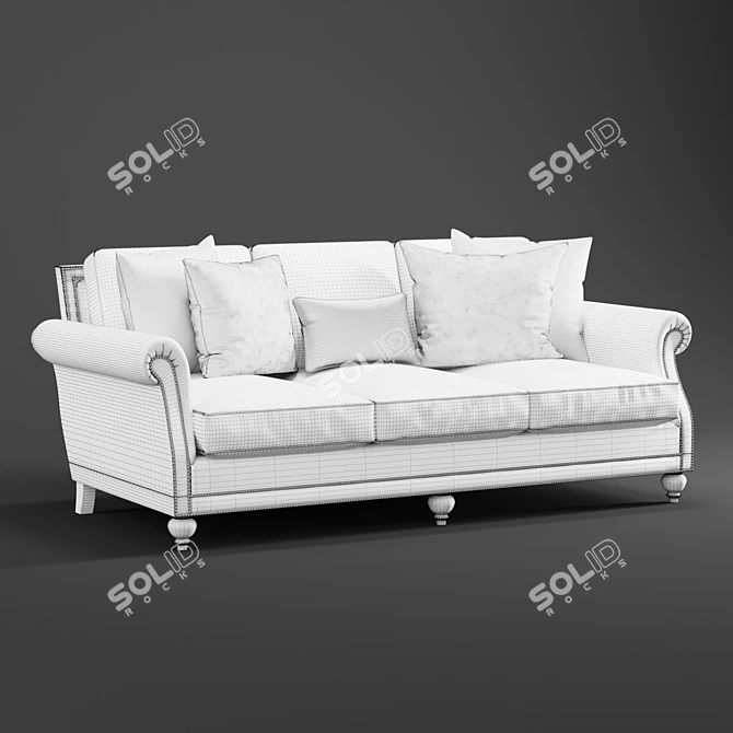 Elegant Bernhardt Brae Sofa 3D model image 2