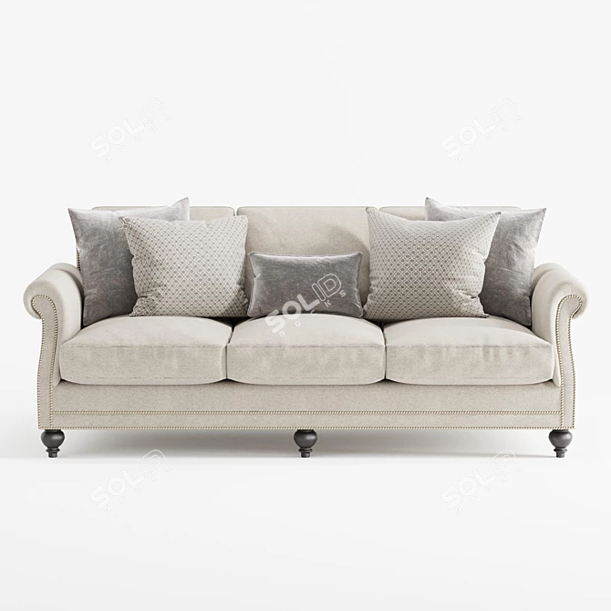 Elegant Bernhardt Brae Sofa 3D model image 3