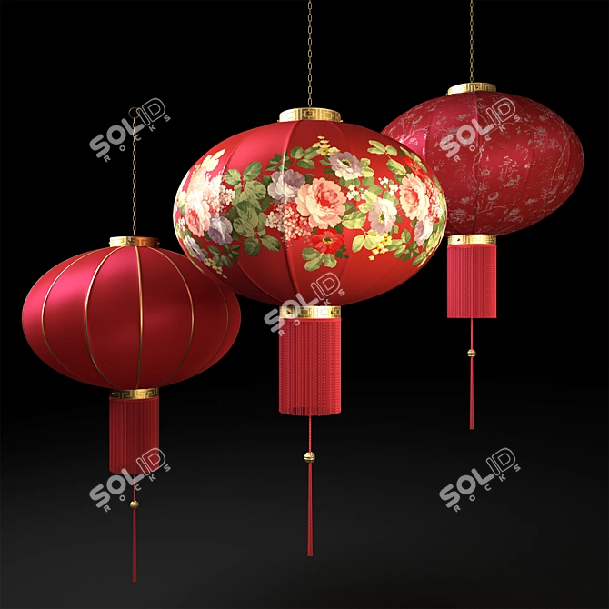 Classic Chinese Lanterns: V-Ray Compatible 3D model image 1