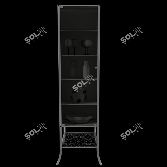 Title: Black Glass Showcase: Elegant and Spacious 3D model image 3