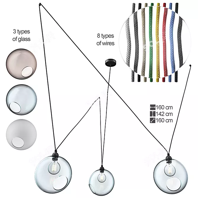 Modern Pendant Lamp for Stylish Interiors 3D model image 1