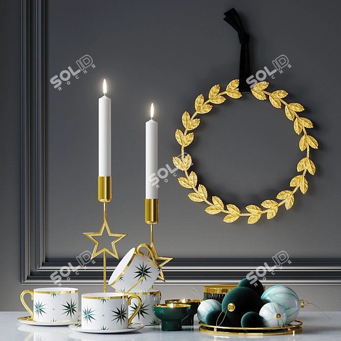 H&M Sparkling Christmas Decor Set 3D model image 1