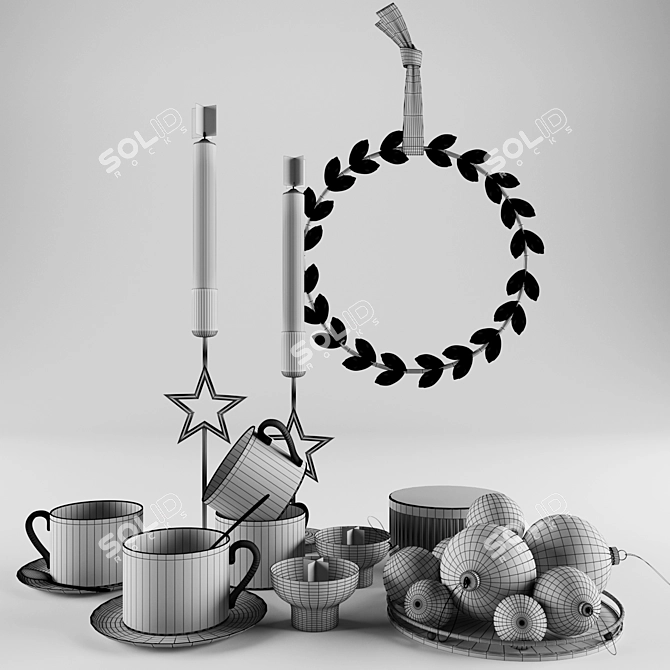 H&M Sparkling Christmas Decor Set 3D model image 3